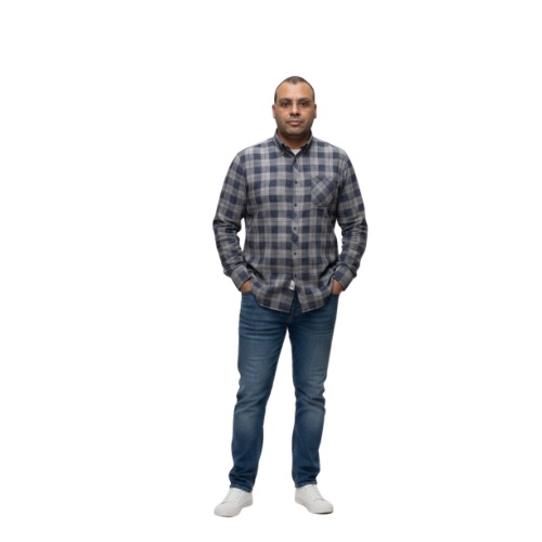 قميص أزرق رجالي