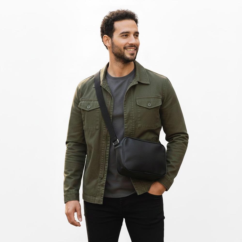 Sac Bandoulière Urbain en Simili Cuir gris nardo