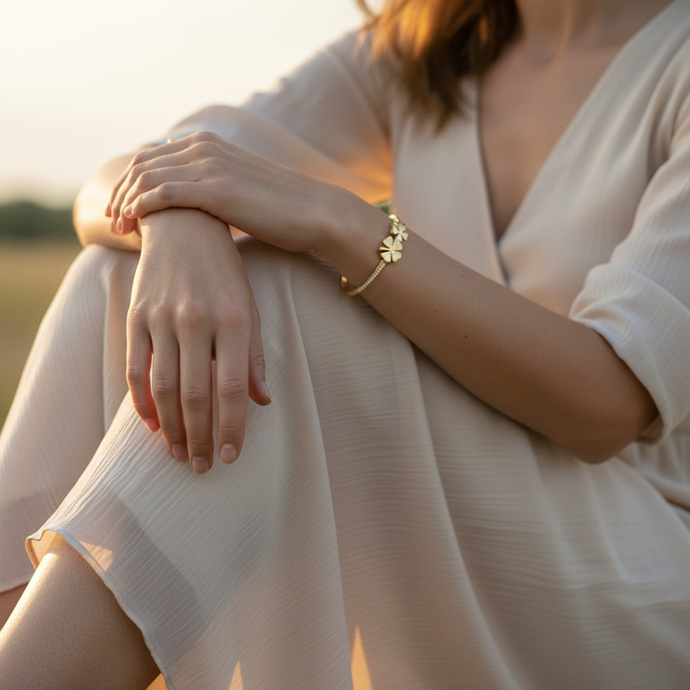 BRACELET TRÈFLE QUADRUPLE BONHEUR