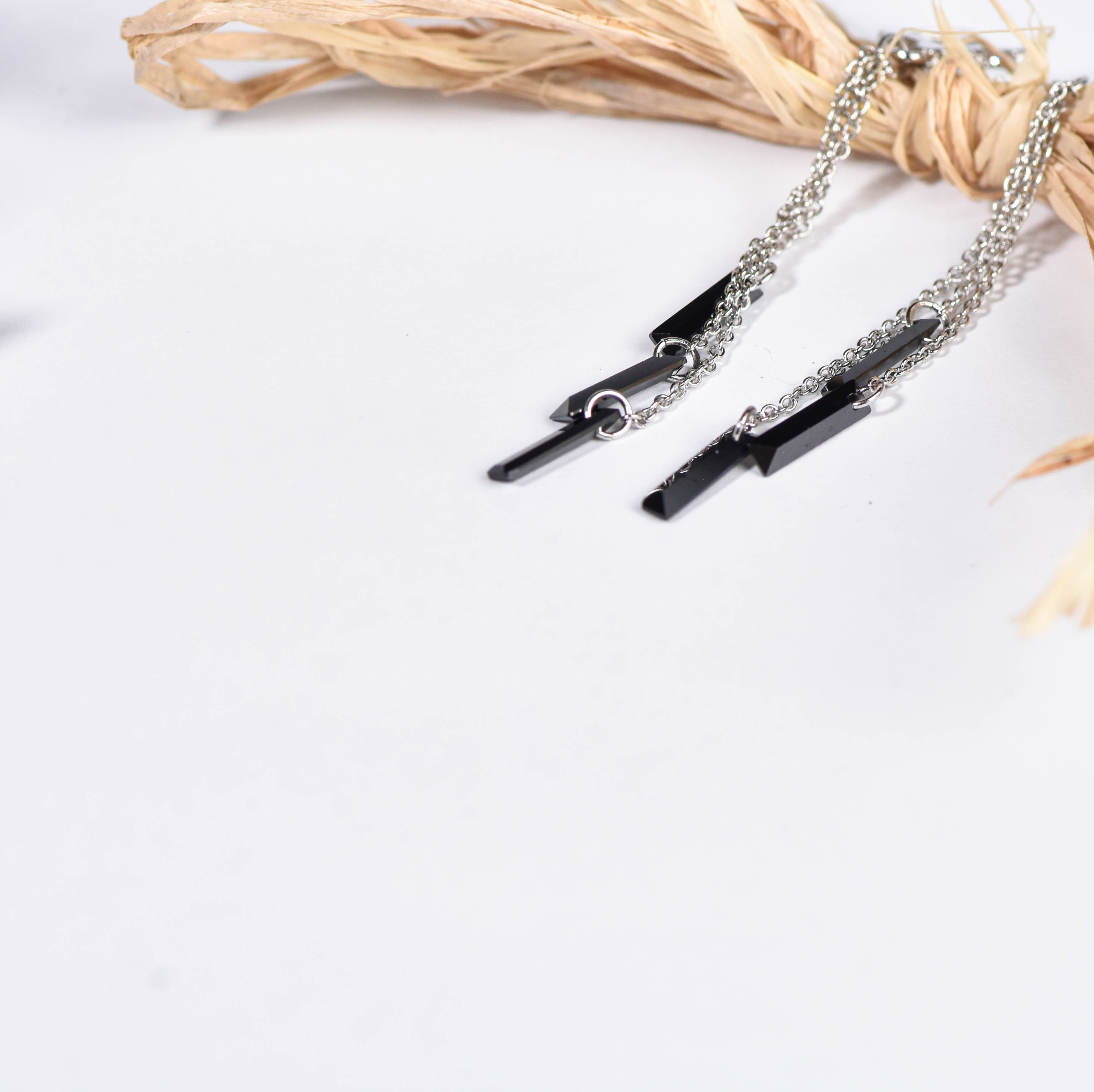 GEOMETRIC CEYLONITE EARRINGS