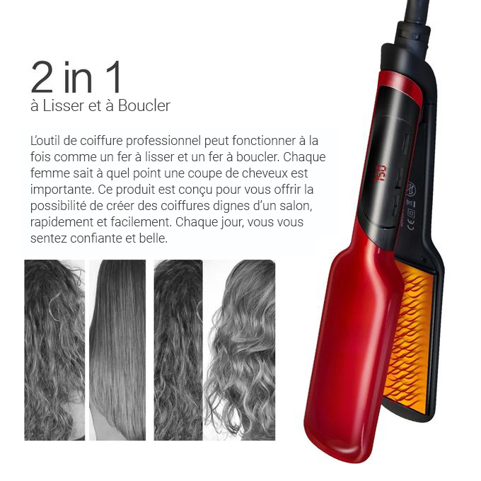 Fer à Lisser et à Boucler 2 en 1