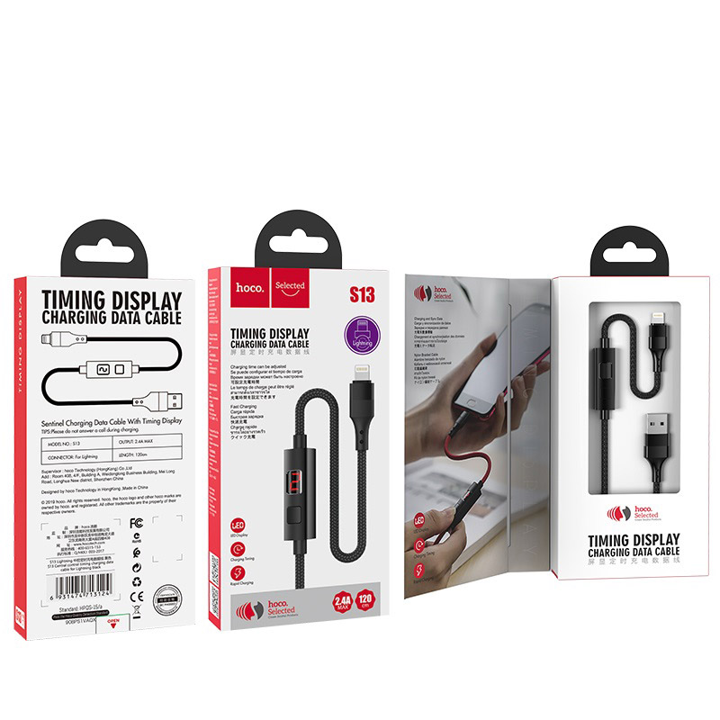 Cable USB to Lightning “S13 Central control” charging data sync with timer