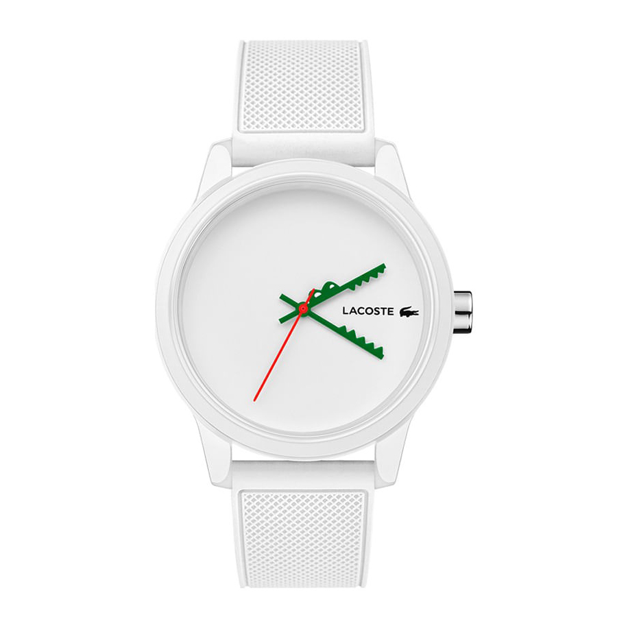 Lacoste Montre Analogique à Quartz pour Homme avec Bracelet en Silicone Blanc