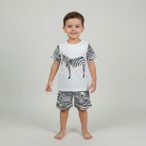 ENSEMBLE BLANC ET NOIR MOTIF zébre