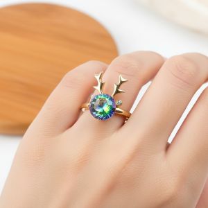 bague gazelle boule multi couleur