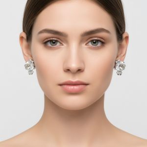 boucle d'oreille chat blanc