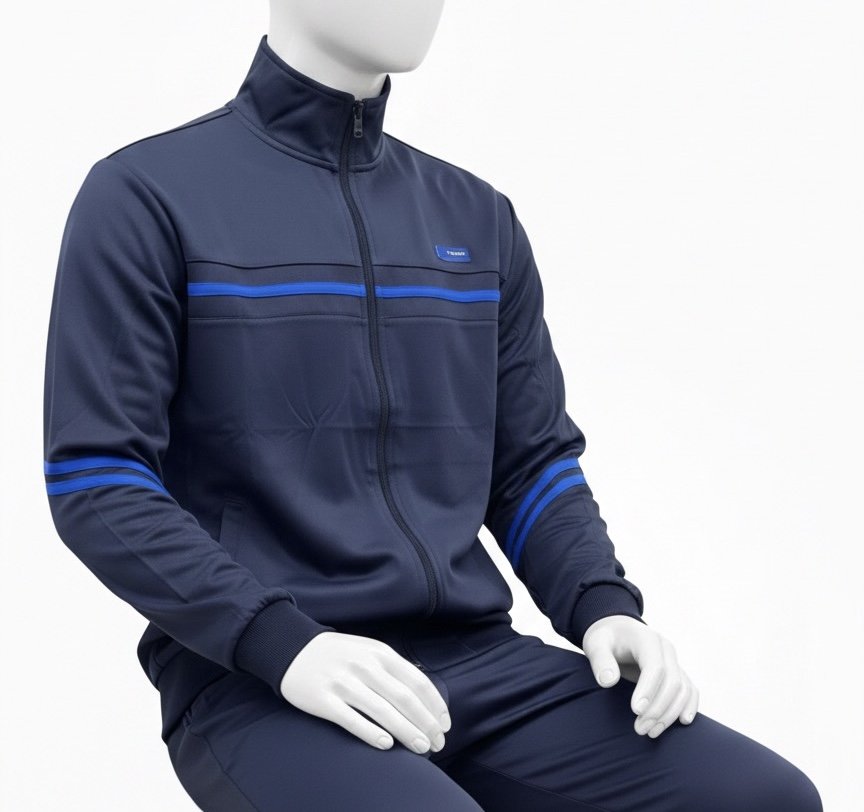 طقم رياضي رجالي (مقاسات خاصة) – كحلي عصري بتصميم مريح من 4XL إلى 6XL