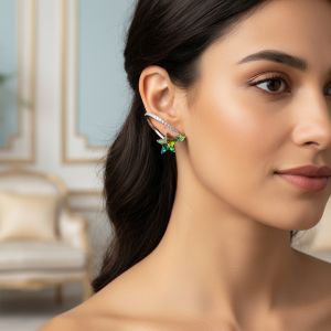 Boucles d'oreilles Etoile vert reflet