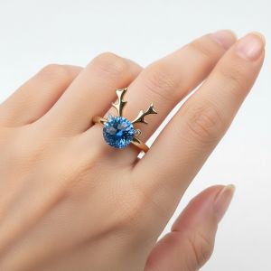 bague gazelle boule bleue