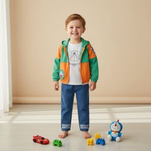 ENSEMBLE Doraemon 3 pieces vert-orange