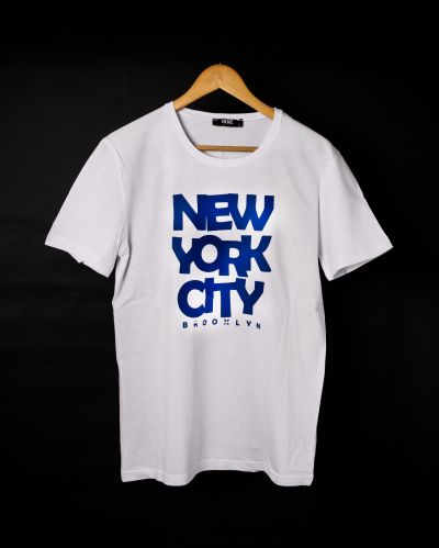 T-shirt BLANC ET BLEU *NEW YORK CITY*