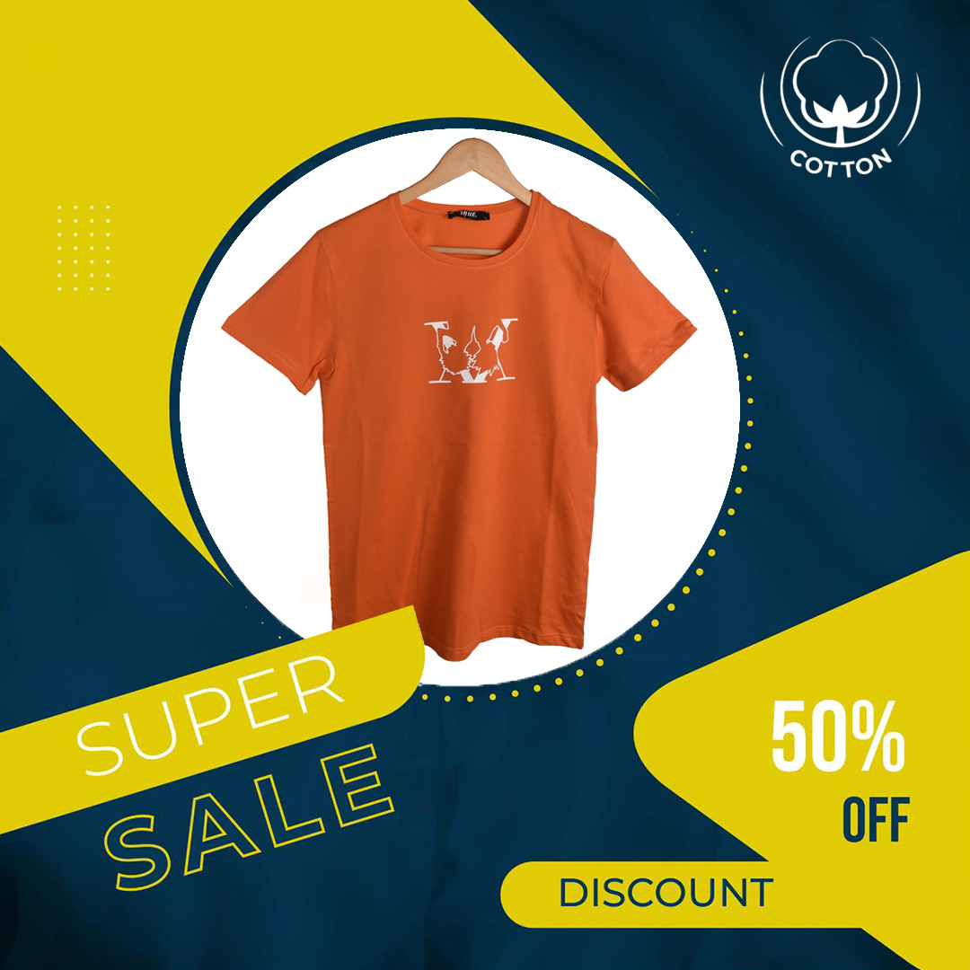 T-shirt ORANGE AVEC LOGO BLANC MANGA JAPONAIS