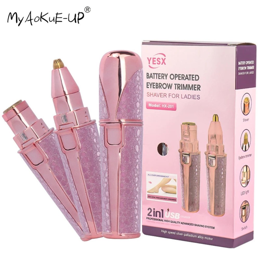 جهاز إزالة شعر الحواجب والوجه 2 في 1 القابل للشحن – تصميم أنيق ونتائج احترافية
